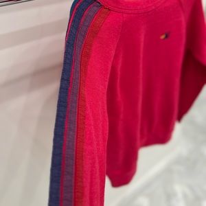 Aviator nation, four stripe crewneck sweatshirt, small stain on the front